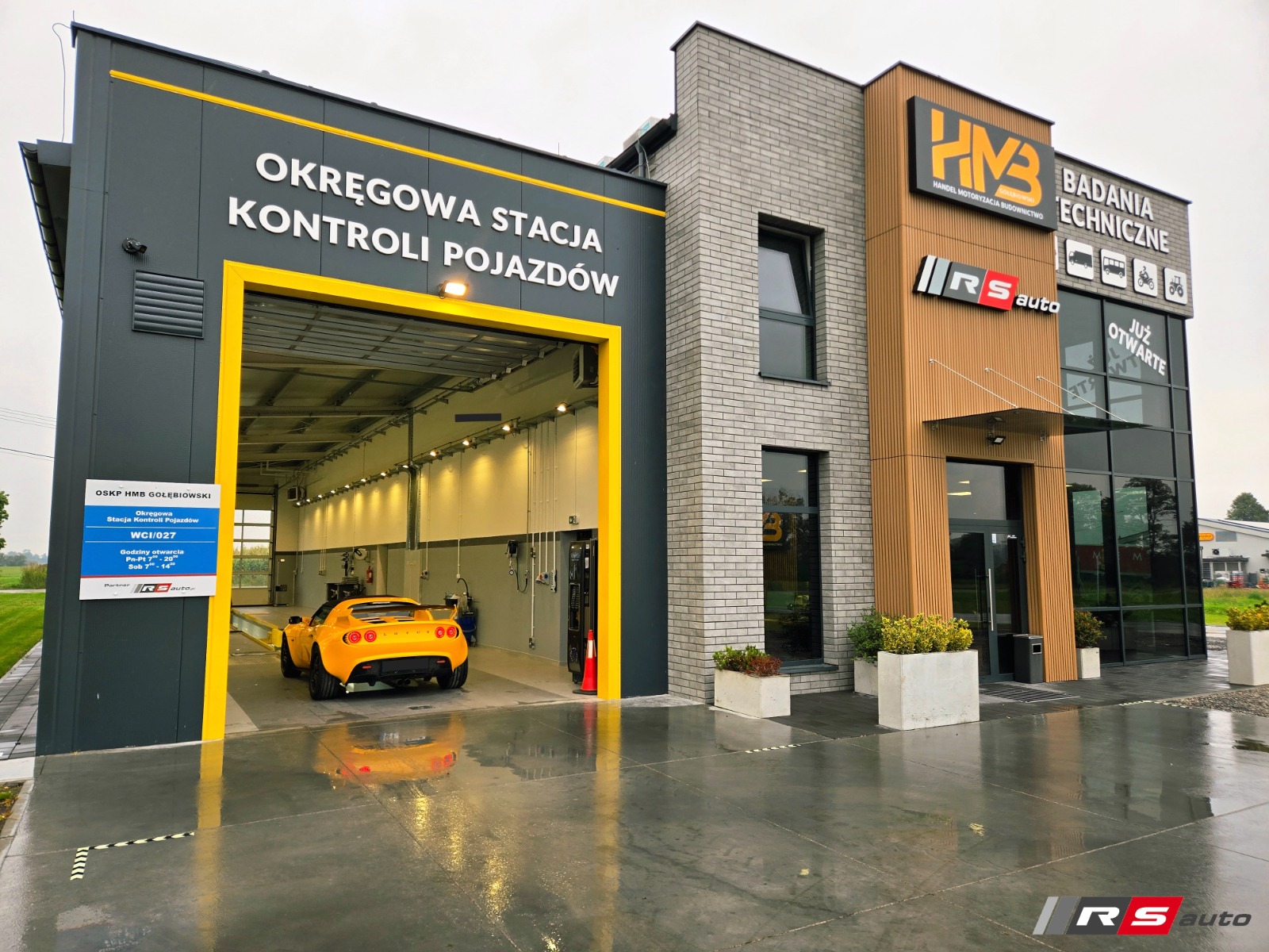 Budynek okręgowej stacji kontroli pojazdów HMB Gołębiowski, ul. Polna 3, Gołymin-Ośrodek